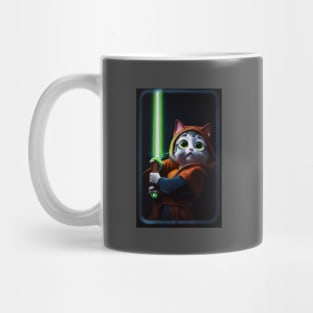 Fun Cat Print ~ AI Art ~ Fantasy Cat ~ Sci-fi Cat ~ Cats with Lightsabers Mug